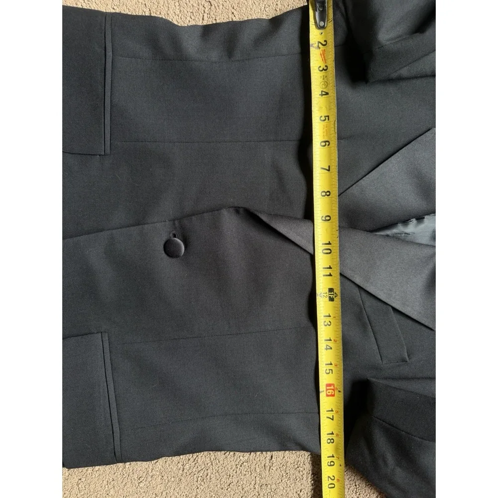 Buona Sera Men's 34R Black 100% Wool Tuxedo Jacket Satin Peak Lapel Italy